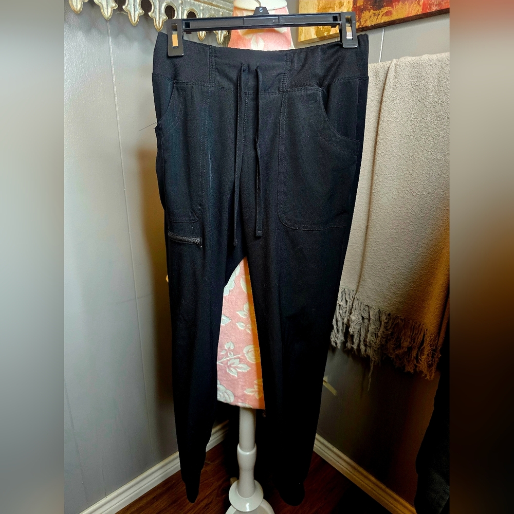 🔥2for$20 Heart Soul Black Jogger-Style Scrub Pants w Drawstring Waist RN93643